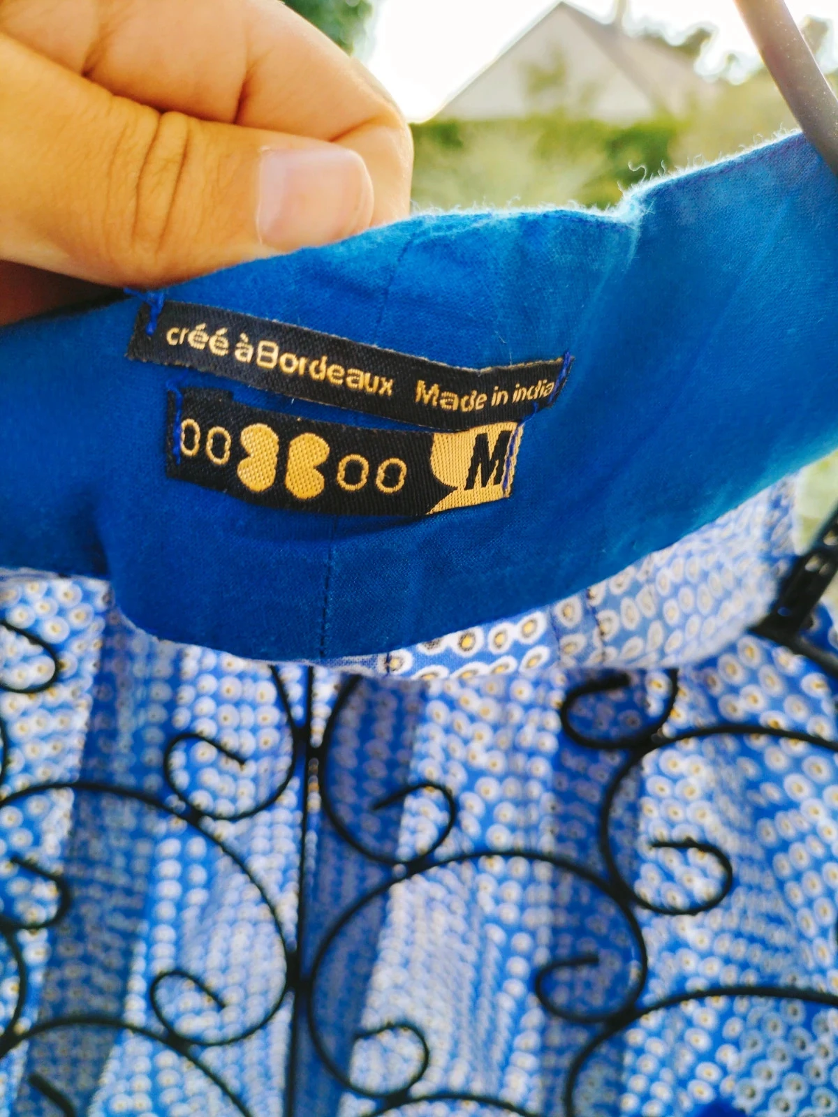 Robe épaule nues bleu femme coton – photo 7